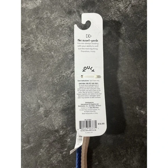 Youly Horizontal Striped Dog Collar Size Small 12-15" New - Picture 5 of 7